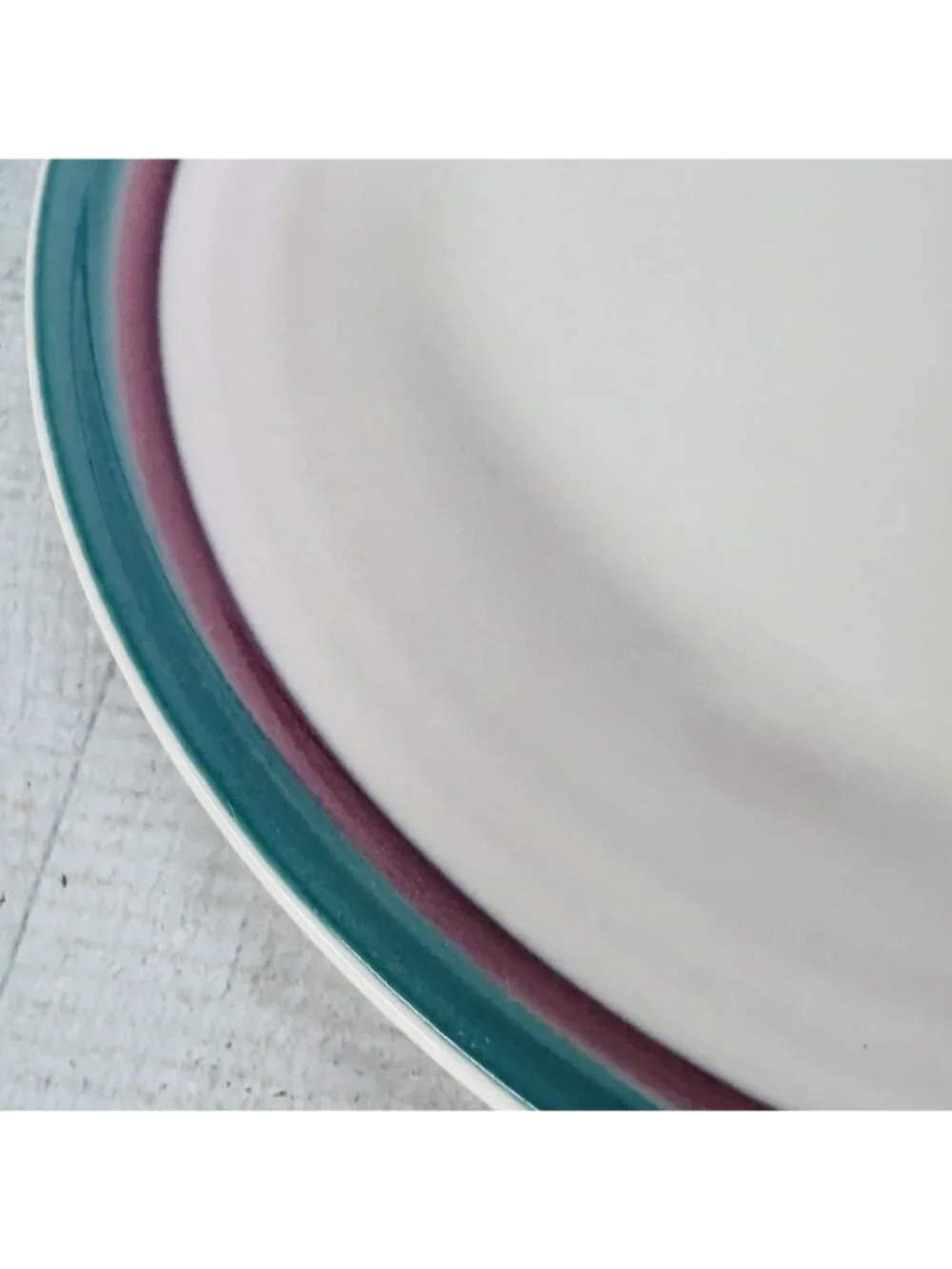 Pfaltzgraff JUNIPER Green Mauve Bands Stoneware 10
